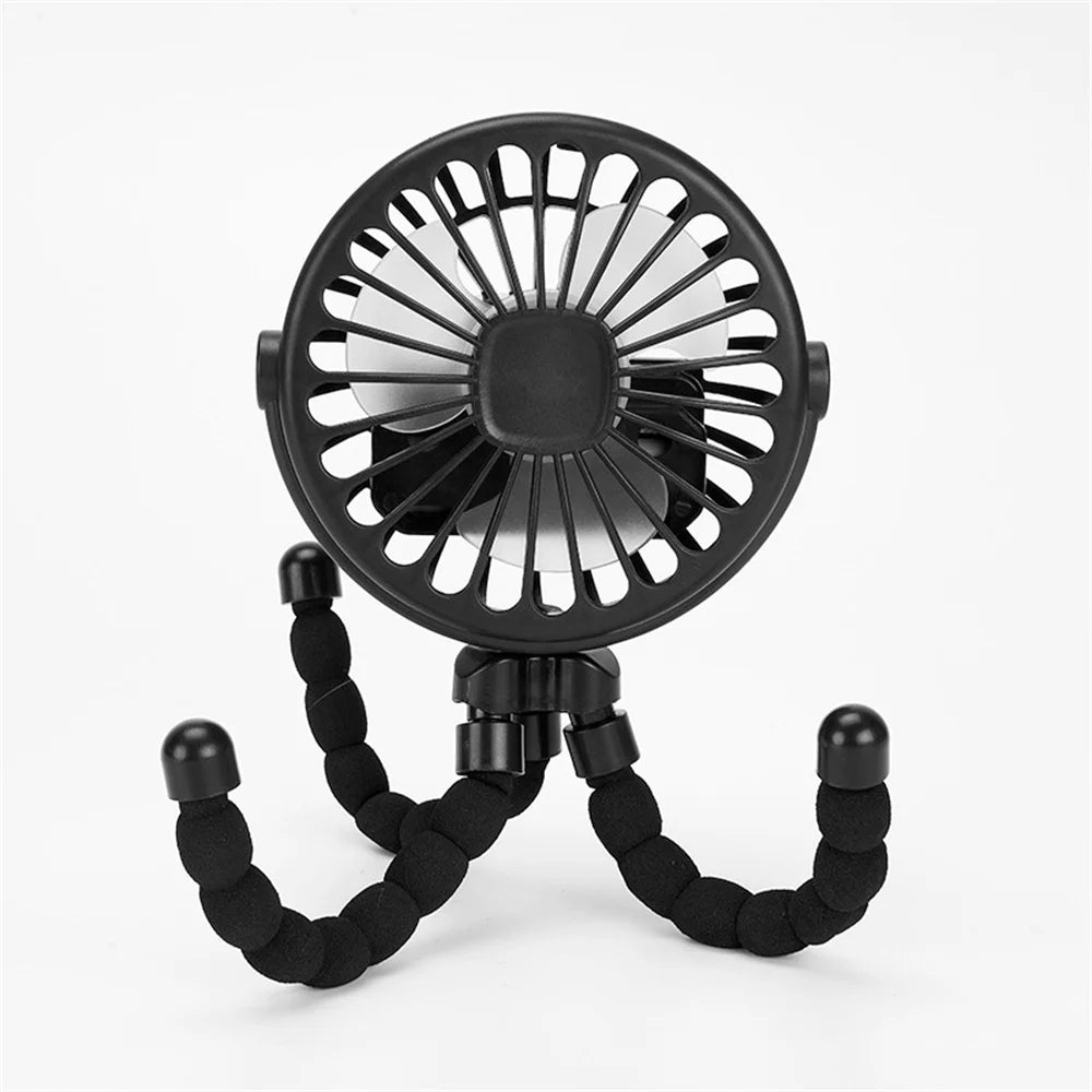 5-in-1 Stroller Fan – Mini Octopus, Quiet & Portable