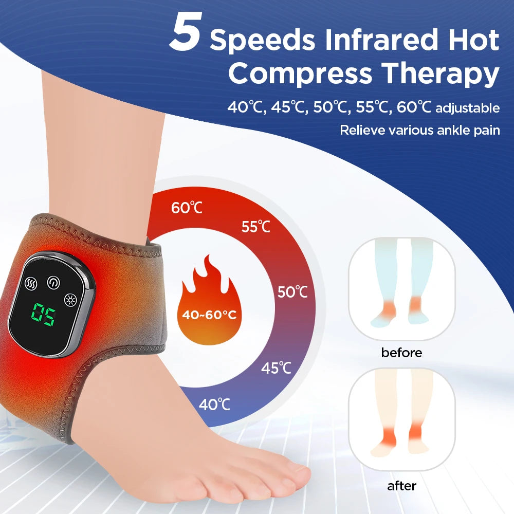 Heated Vibration Ankle Massager Wrap