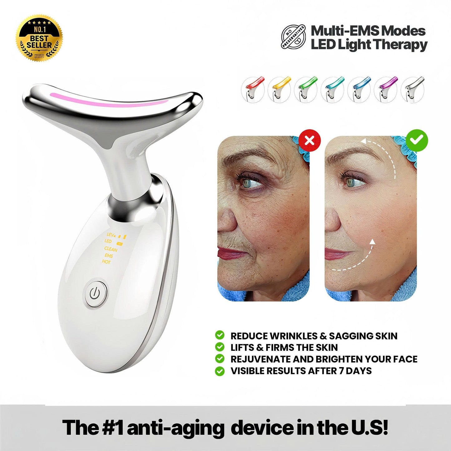 Facial & Neck Beauty Massager - Skin Lifting & Tightening Tool