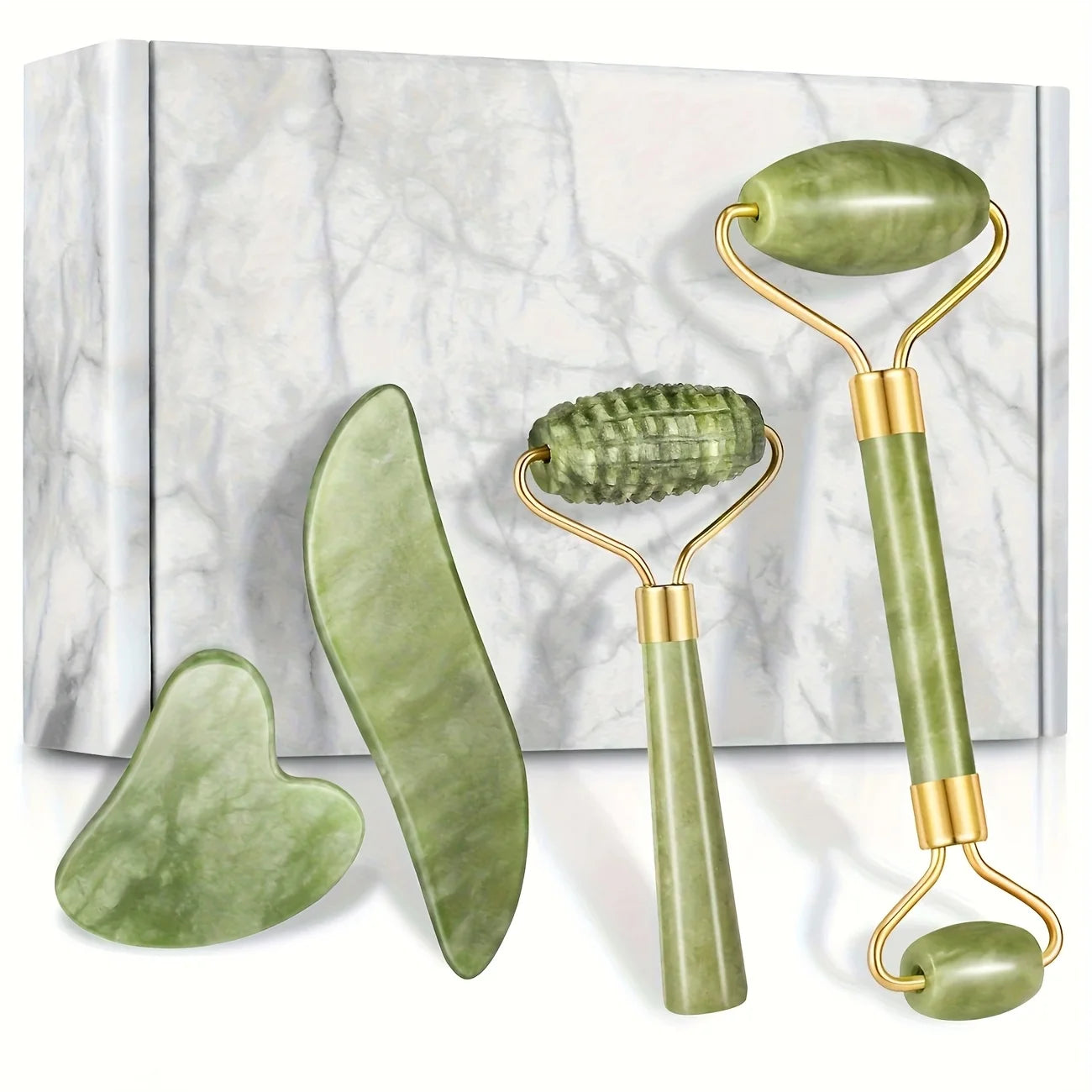 Jade Roller & Gua Sha Set (1/4 pcs) – Face & Neck Massage