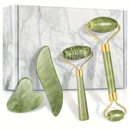 Jade Roller & Gua Sha Set (1/4 pcs) – Face & Neck Massage