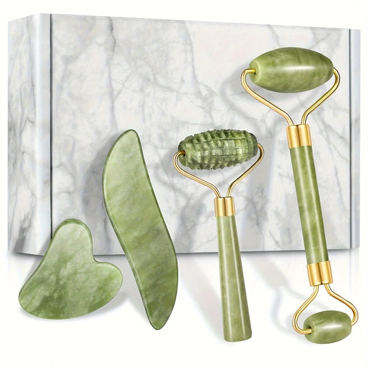 Jade Roller & Gua Sha Set (1/4 pcs) – Face & Neck Massage