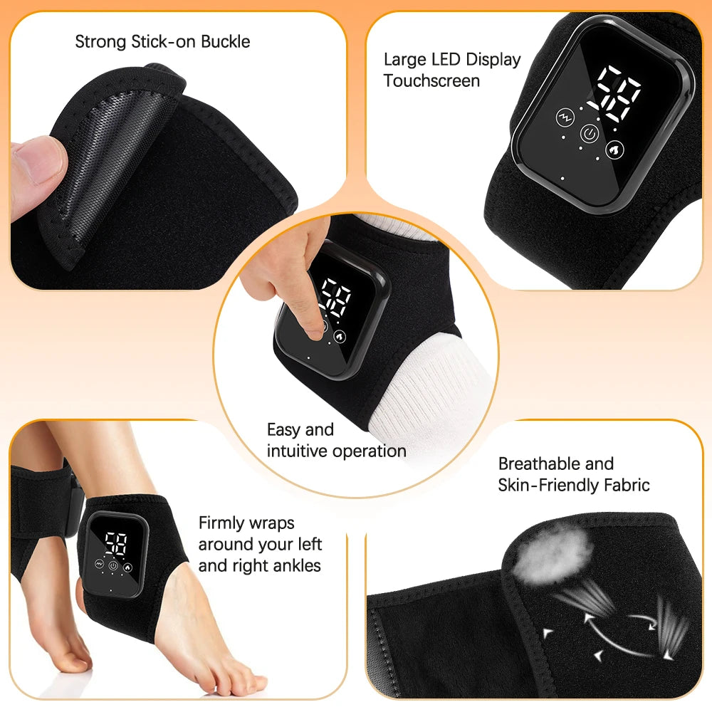 Heated Vibration Ankle Massager Wrap