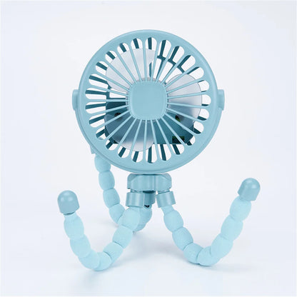 5-in-1 Stroller Fan – Mini Octopus, Quiet & Portable