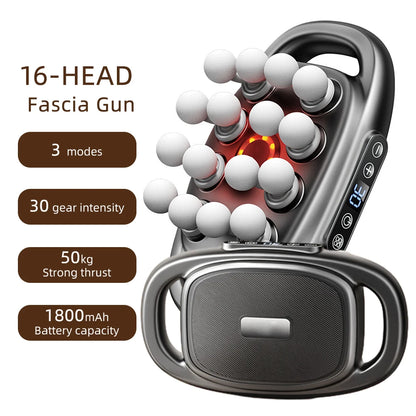16-Head Fascia Massage Gun – High-Frequency