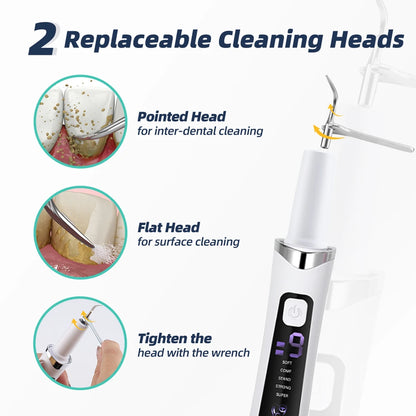 Ultrasonic Dental Scaler – 9 Levels, 5-LED Tartar Remover