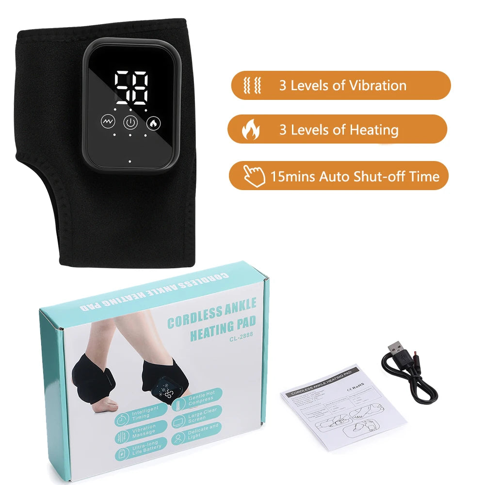 Heated Vibration Ankle Massager Wrap